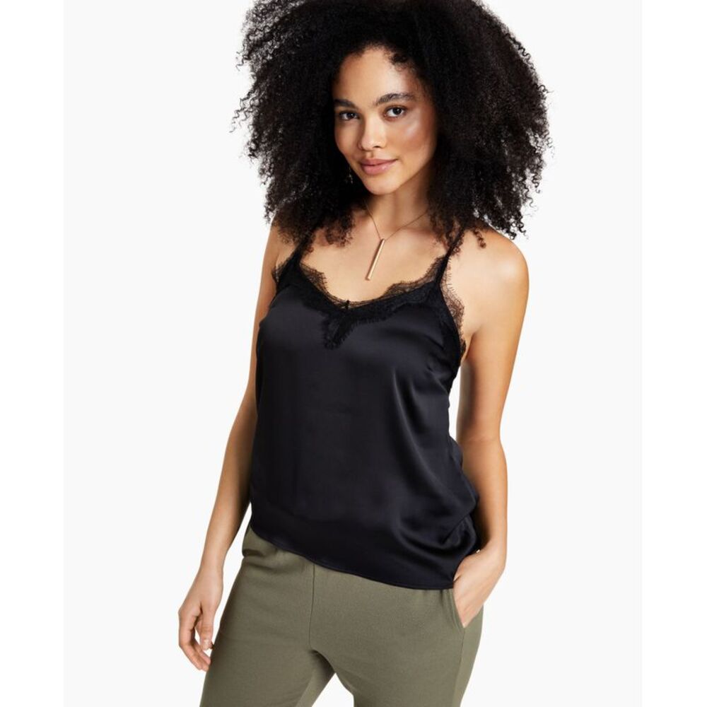 Bar III Lace Trim Camisole Top